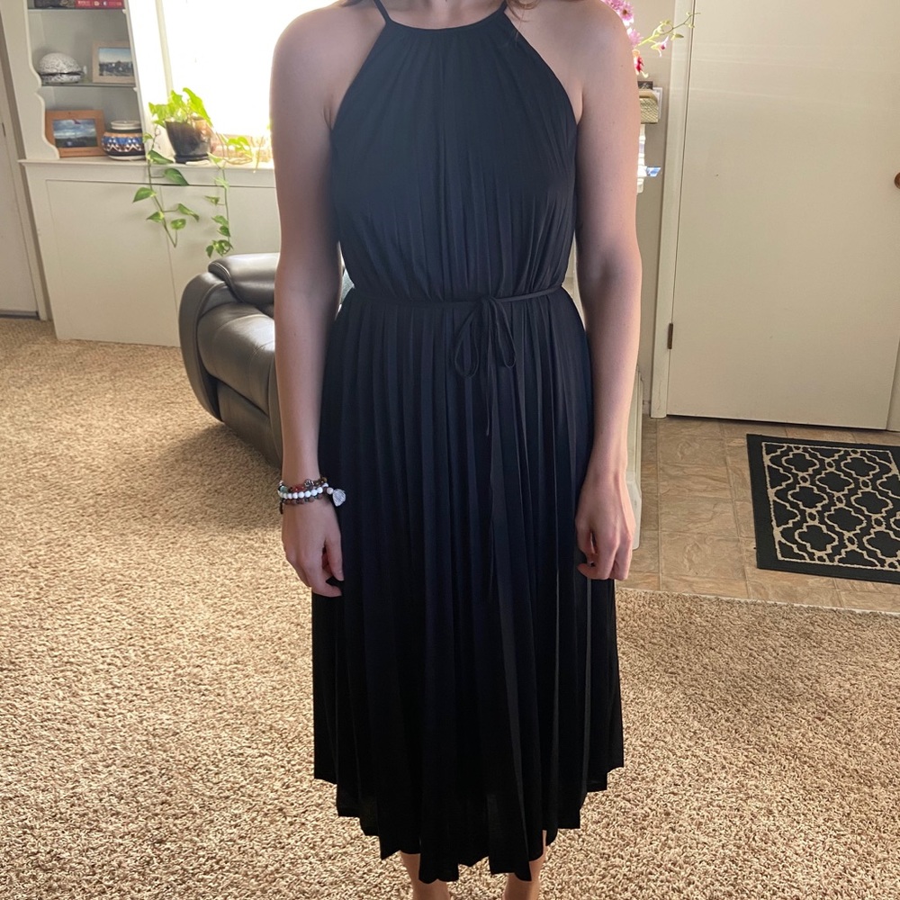 Black mid length dress